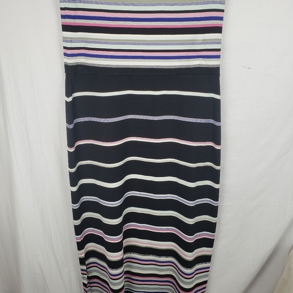 White House Black Market Striped Midi Dress - Black, Purple, Pink, White - Picture 4 of 9